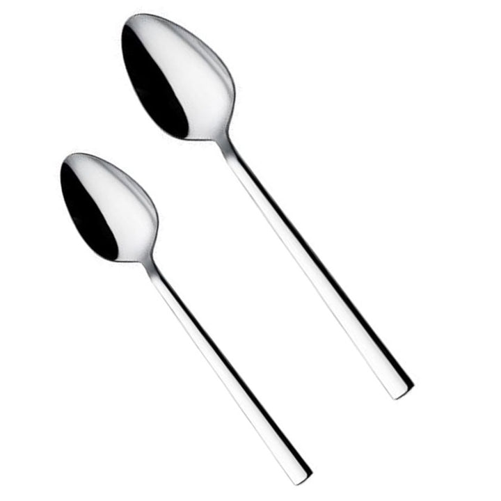 Hira Stainless Steel Teaspoon and Dessert Spoon Set, Silver