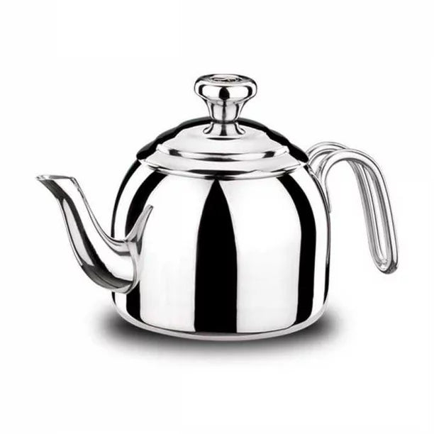 Korkmaz Droppa Turkish Teapot for Stovetop, Stainless Steel Tea Maker