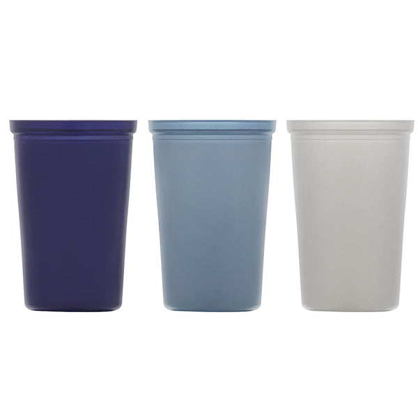 Natura Stemless Water Glass Set of 6 in Rustic Blues 6.75 Oz